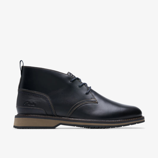 Zapatos Casual De La Marca Clarks  Para Hombre Modelo Monahan Chukka Black Smooth En Color Negro