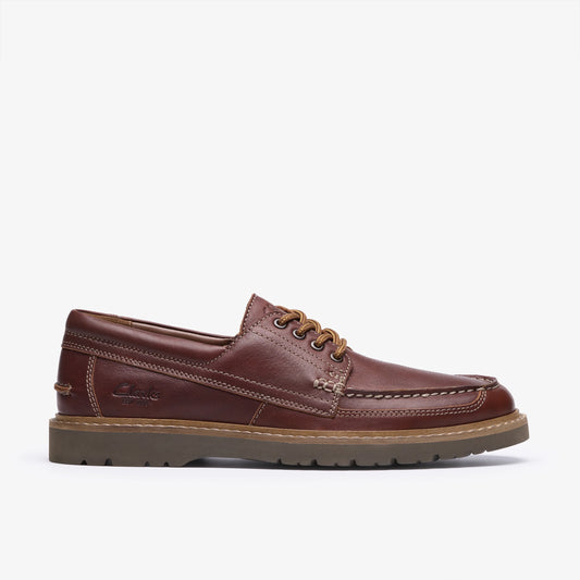 Zapatos Casual De La Marca Clarks  Para Hombre Modelo Weltridge Moc Dark Tan Lea En Color Marrón
