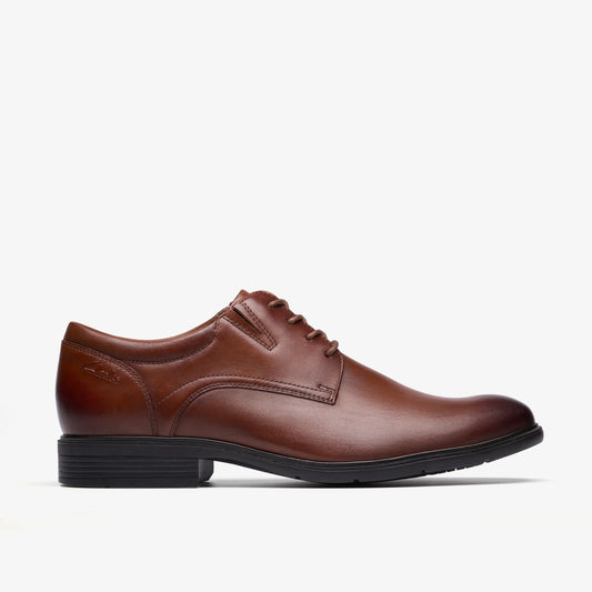 Zapatos De Vestir De La Marca Clarks  Para Hombre Modelo Steadwell Lace Dark Tan Lea En Color Marrón