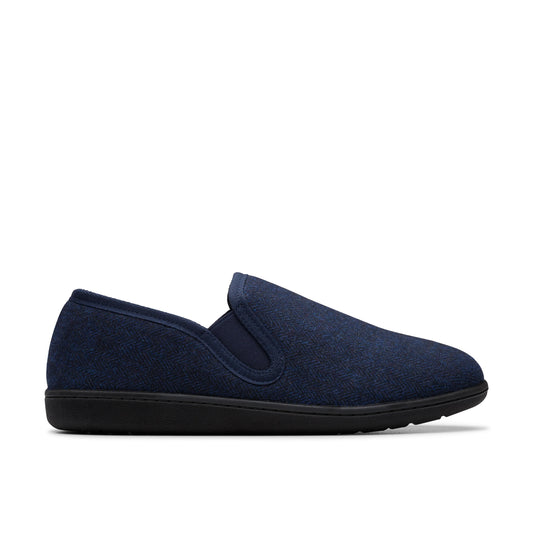 Zapatillas Del Hogar De La Marca Clarks  Para Hombre Modelo King Ease Navy Interest En Color Azul