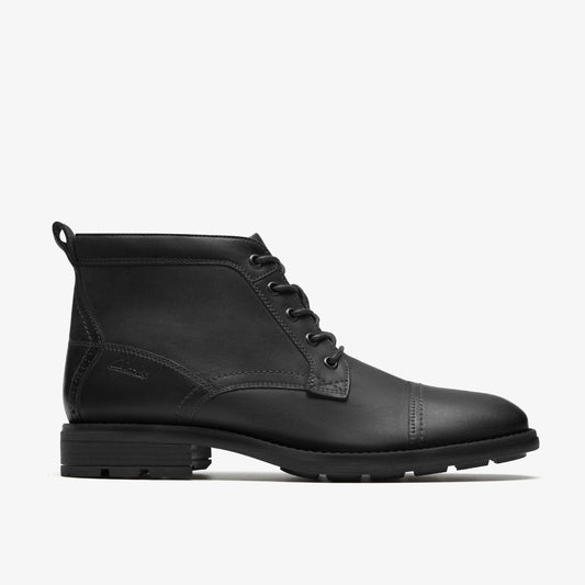 Botas De La Marca Clarks  Para Hombre Modelo Emmet Zip Black Distressed En Color Negro