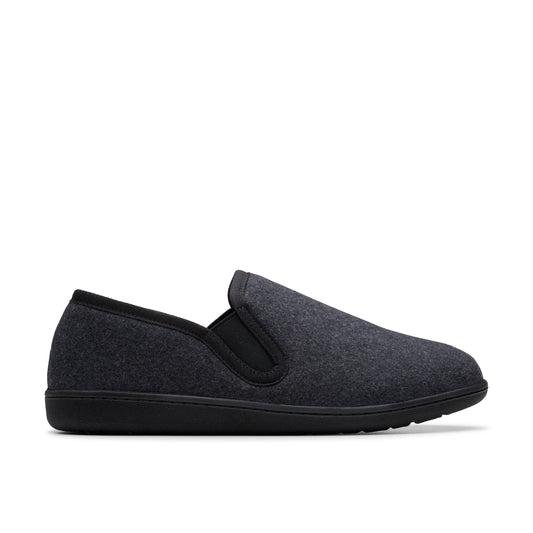 Zapatillas Del Hogar De La Marca Clarks  Para Hombre Modelo Haworth Ease Dark Grey En Color Gris