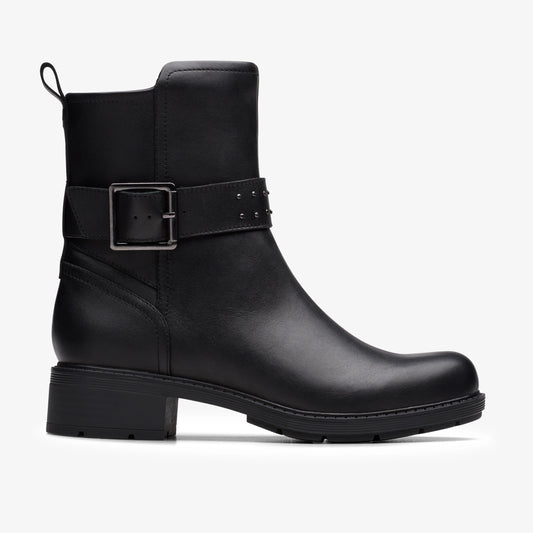 Botas De La Marca Clarks  Para Mujer Modelo Hearth Buckle Black Leather En Color Negro