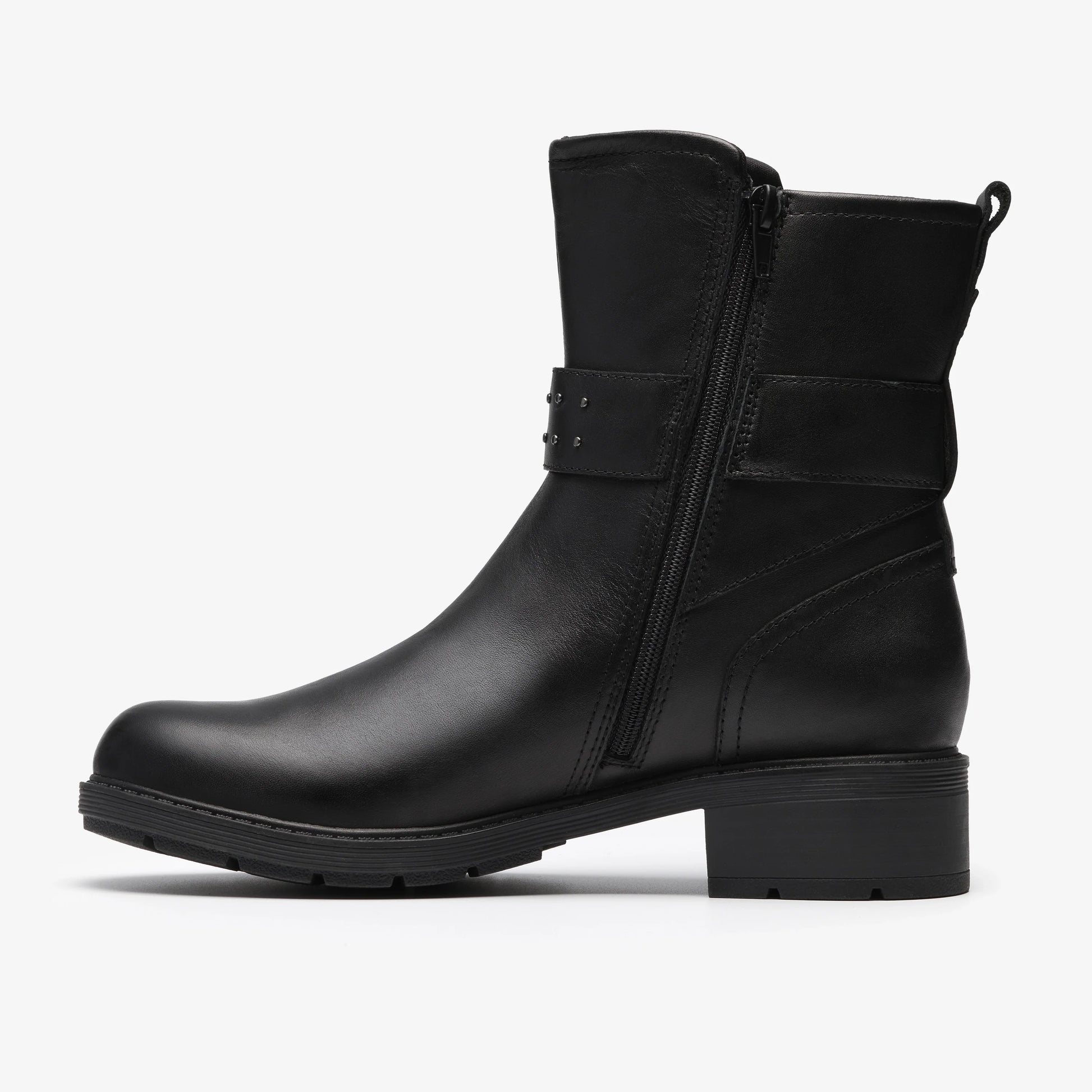 Botas De La Marca Clarks  Para Mujer Modelo Hearth Buckle Black Leather En Color Negro