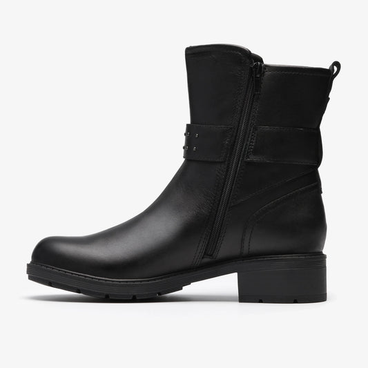 Botas De La Marca Clarks  Para Mujer Modelo Hearth Buckle Black Leather En Color Negro