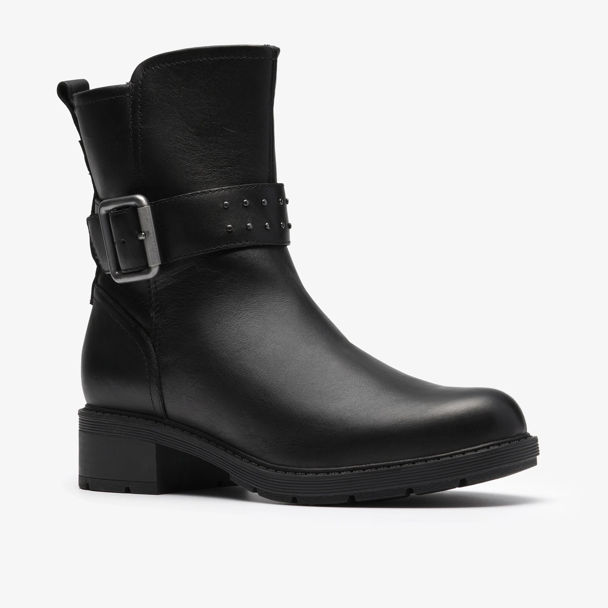 Botas De La Marca Clarks  Para Mujer Modelo Hearth Buckle Black Leather En Color Negro