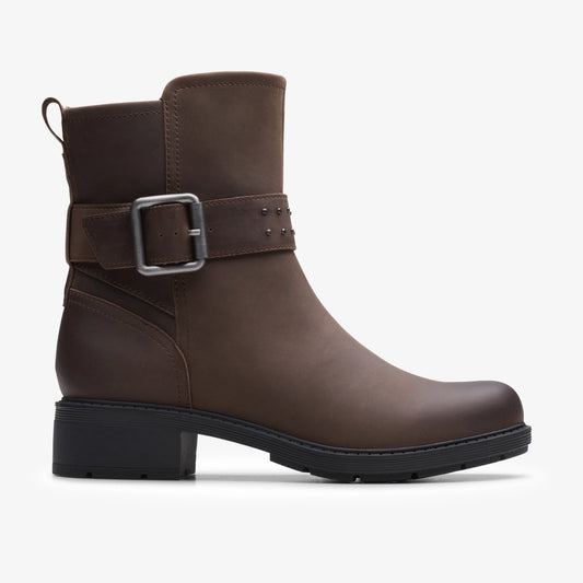 Botas De La Marca Clarks  Para Mujer Modelo Hearth Buckle Dark Brown En Color Marrón