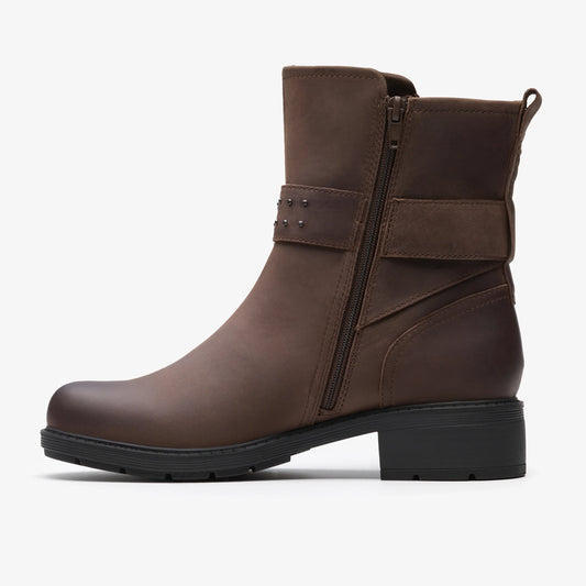 Botas De La Marca Clarks  Para Mujer Modelo Hearth Buckle Dark Brown En Color Marrón