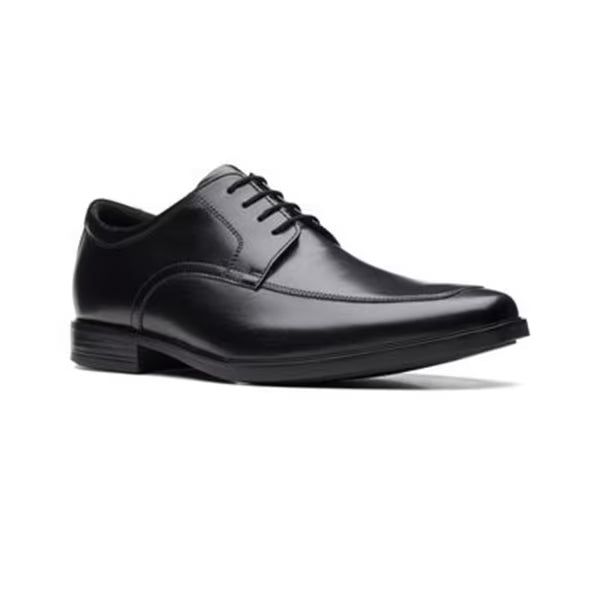 CLARKS | पुरुषों के डर्बी जूते | HOWARD APRON BLACK LEATHER | काला