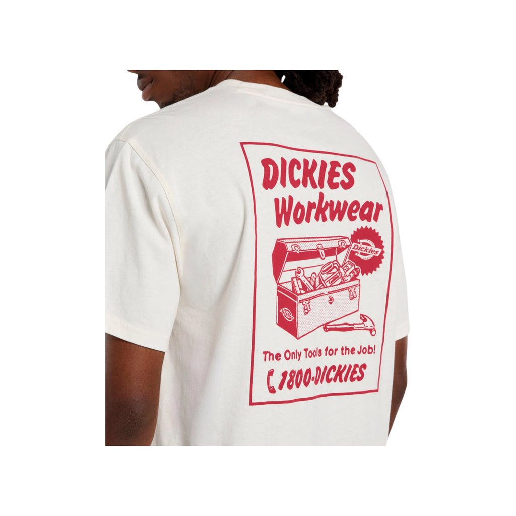 DICKIES DRY Ridge SS TEE Egret: hvid T-shirt til mænd