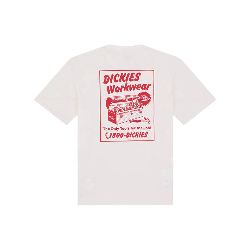 DICKIES DRY Ridge SS TEE Egret: hvid T-shirt til mænd