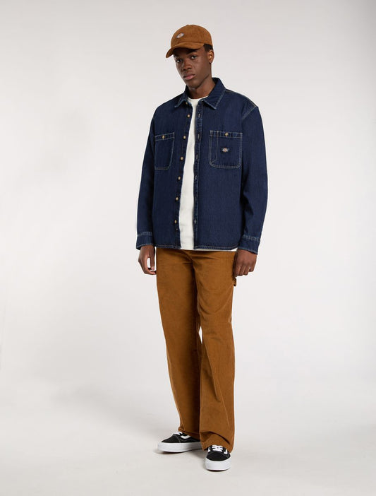 DICKIES | CAMISAS | HOMBRE | MECHANIC DENIM SHIRT LS DARK INDIGO | AZUL