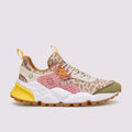 FLOWER MOUNTAIN | SNEAKERS | WOMAN | KOTETSU WOMAN SUEDE/NYLON LEO PRINT GREEN-BEIGE-CIPRIA | BROWN