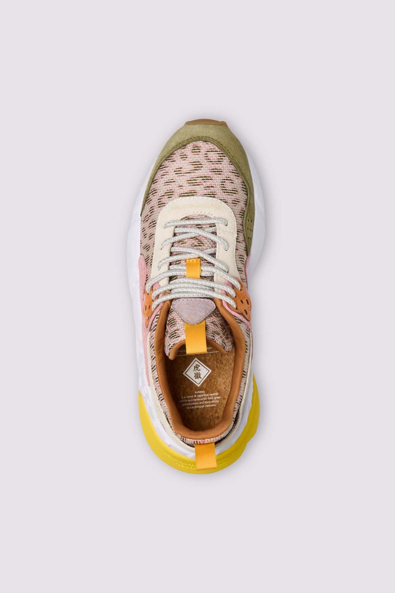 FLOWER MOUNTAIN | SNEAKERS | WOMAN | KOTETSU WOMAN SUEDE/NYLON LEO PRINT GREEN-BEIGE-CIPRIA