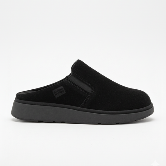 FITFLOP | MULES | MUJER | W GEN FF ELASTICATED SUEDE MULES BLACK | NEGRO