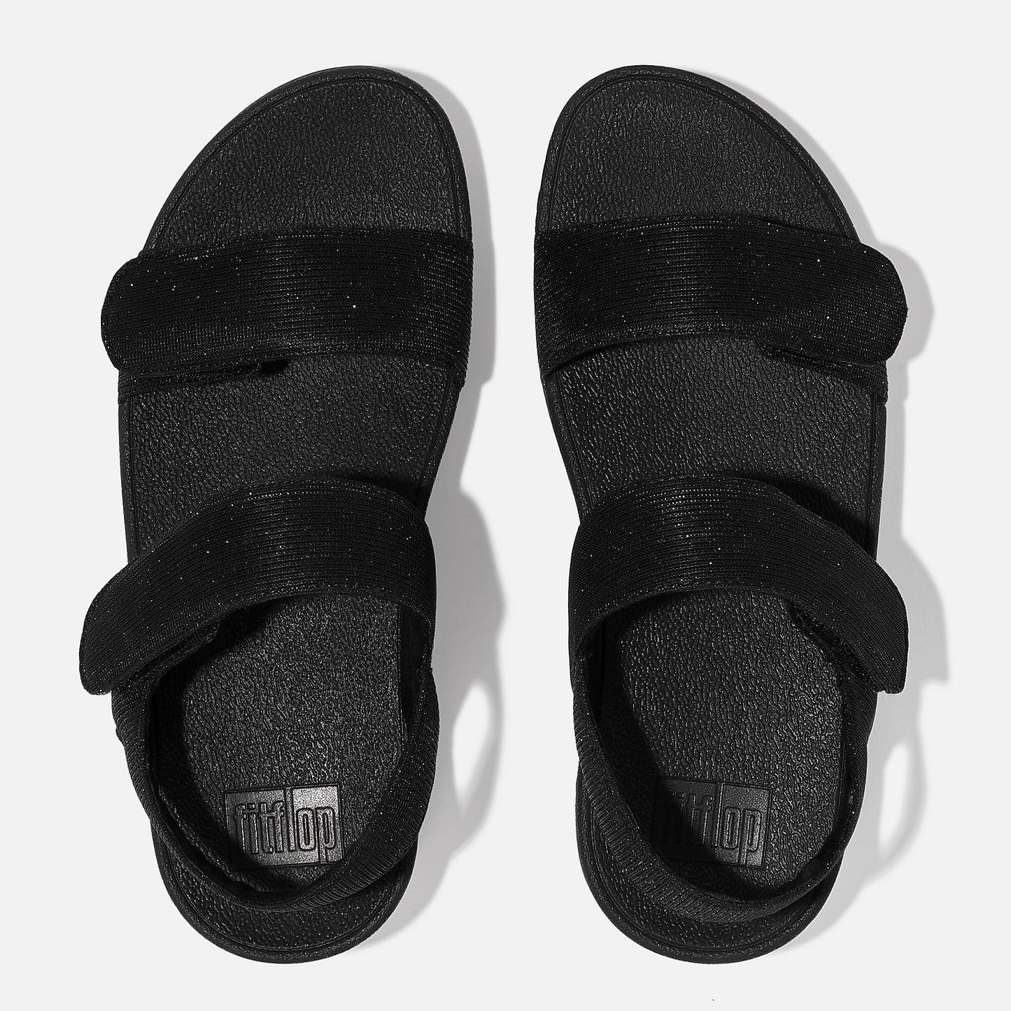 FITFLOP | WOMEN'S SANDALS | LULU ADJUSTABLE SHIMMERLUX BACK STRAP SANDALS ALL BLACK | BLACK