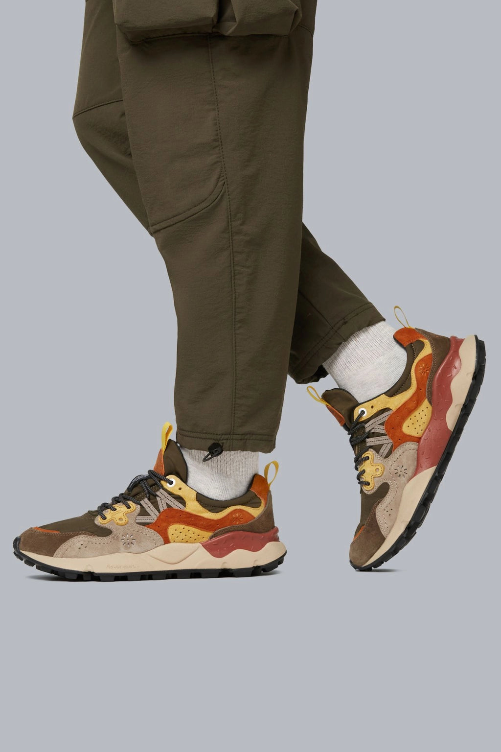 FLOWER MOUNTAIN Yamano 3 MAN Grey-yellow: grå sneakers til mænd