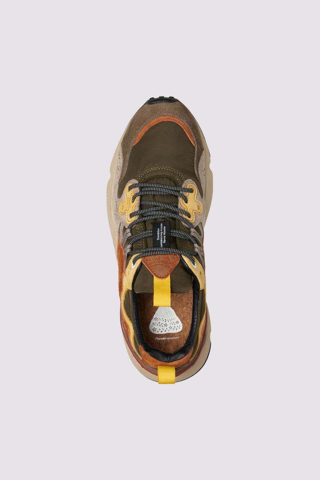 FLOWER MOUNTAIN Yamano 3 MAN Grey-yellow: grå sneakers til mænd