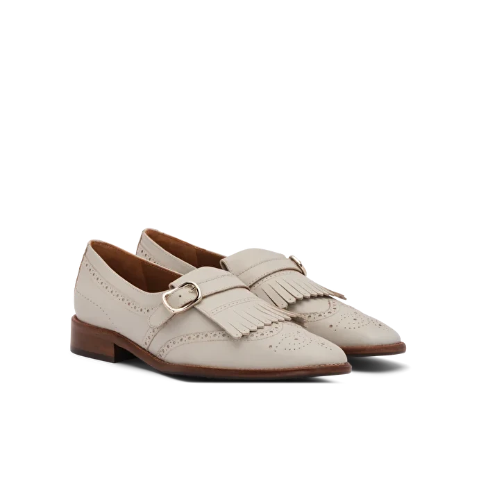 LOTTUSSE | ZAPATOS DE VESTIR MUJER | ZAPATOS HEBILLA DEIA BLANCO ROTO | BLANCO