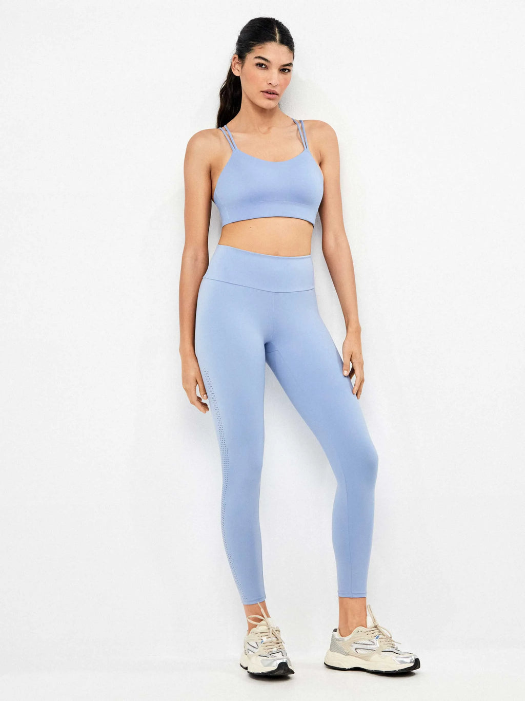 GISELA | PANTALONES | MUJER | LEGGINS LARGO CELESTE | AZUL