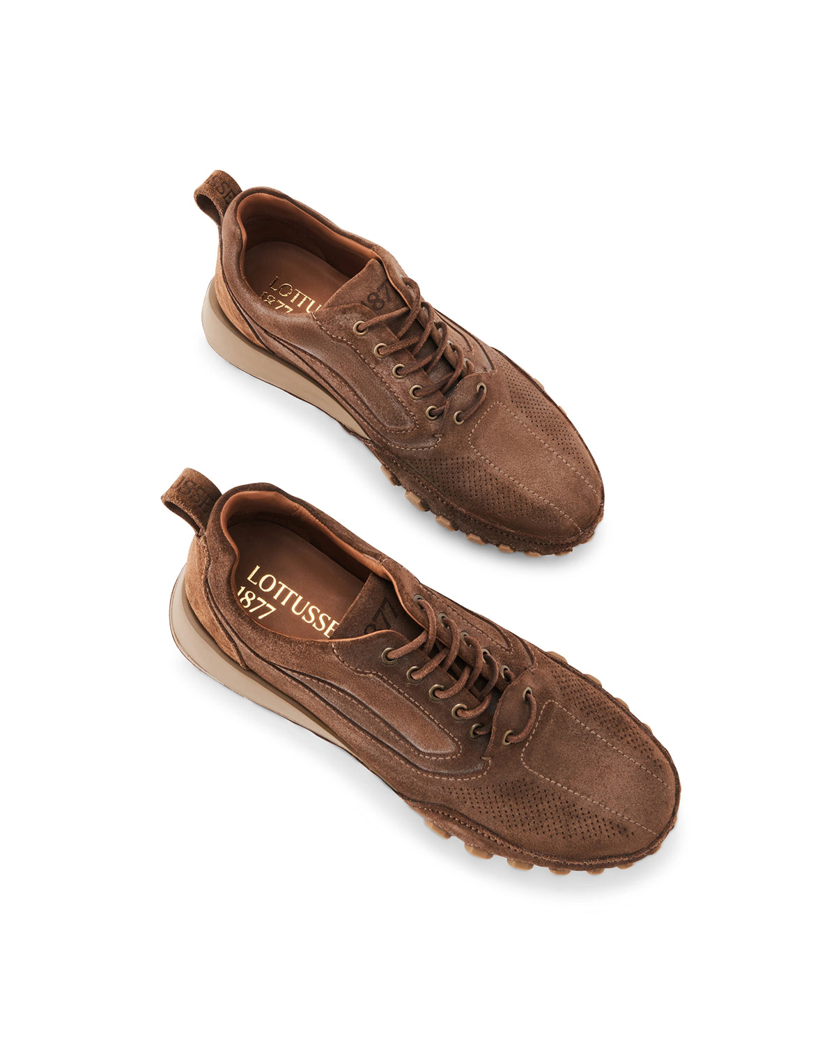 LOTTUSSE Nauta Aviator MOKA: bruin sneakers voor heren