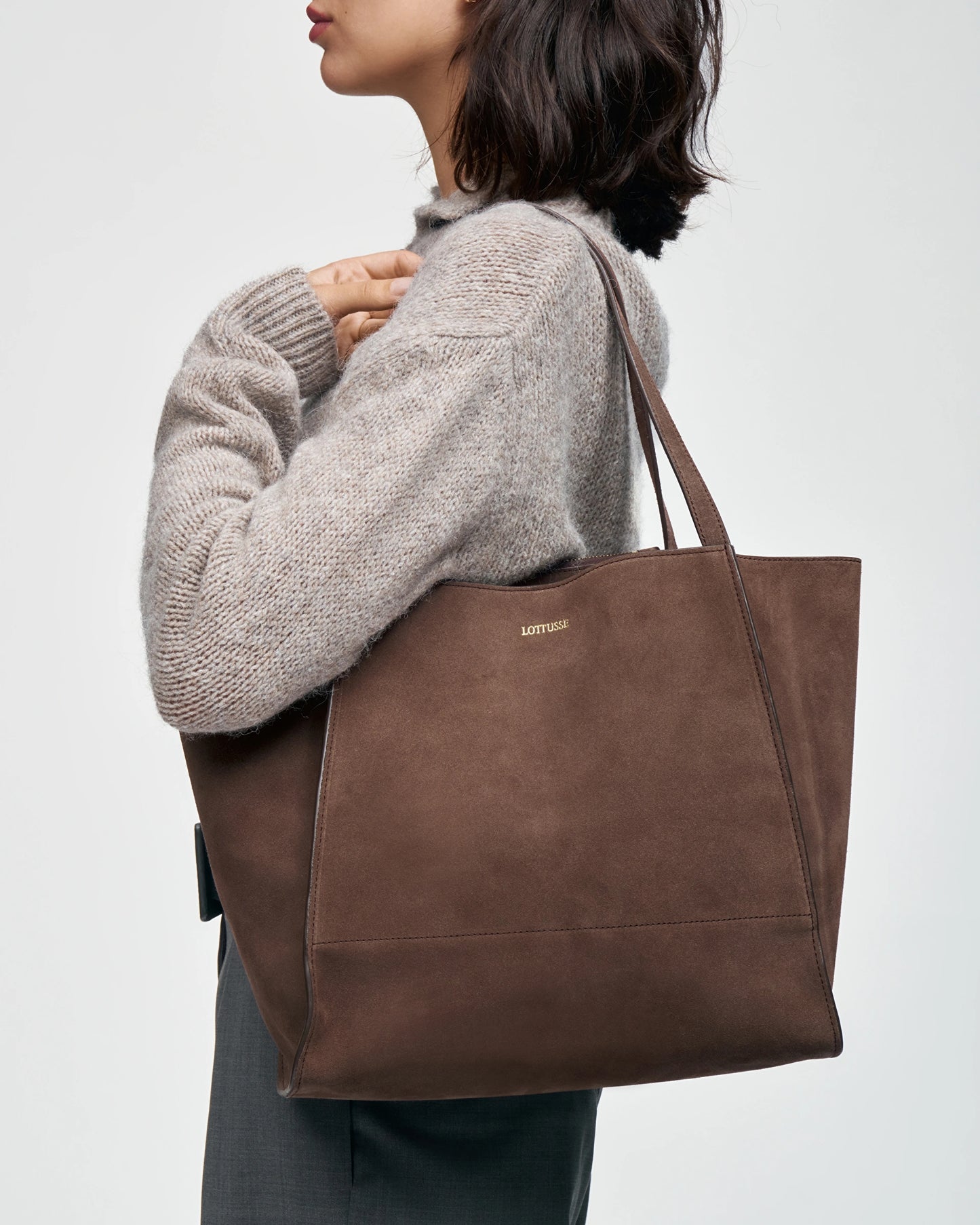 LOTTUSSE | BOLSOS | MUJER | BOLSO SHOPPER TALAIA PIEL DE VACUNO MOCA | MARRÓN