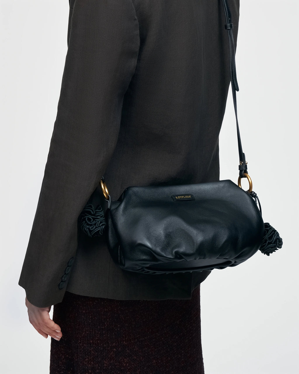 LOTTUSSE | BOLSOS | MUJER | BOLSO BOMBONERA JOY CORDERO NEGRO | NEGRO