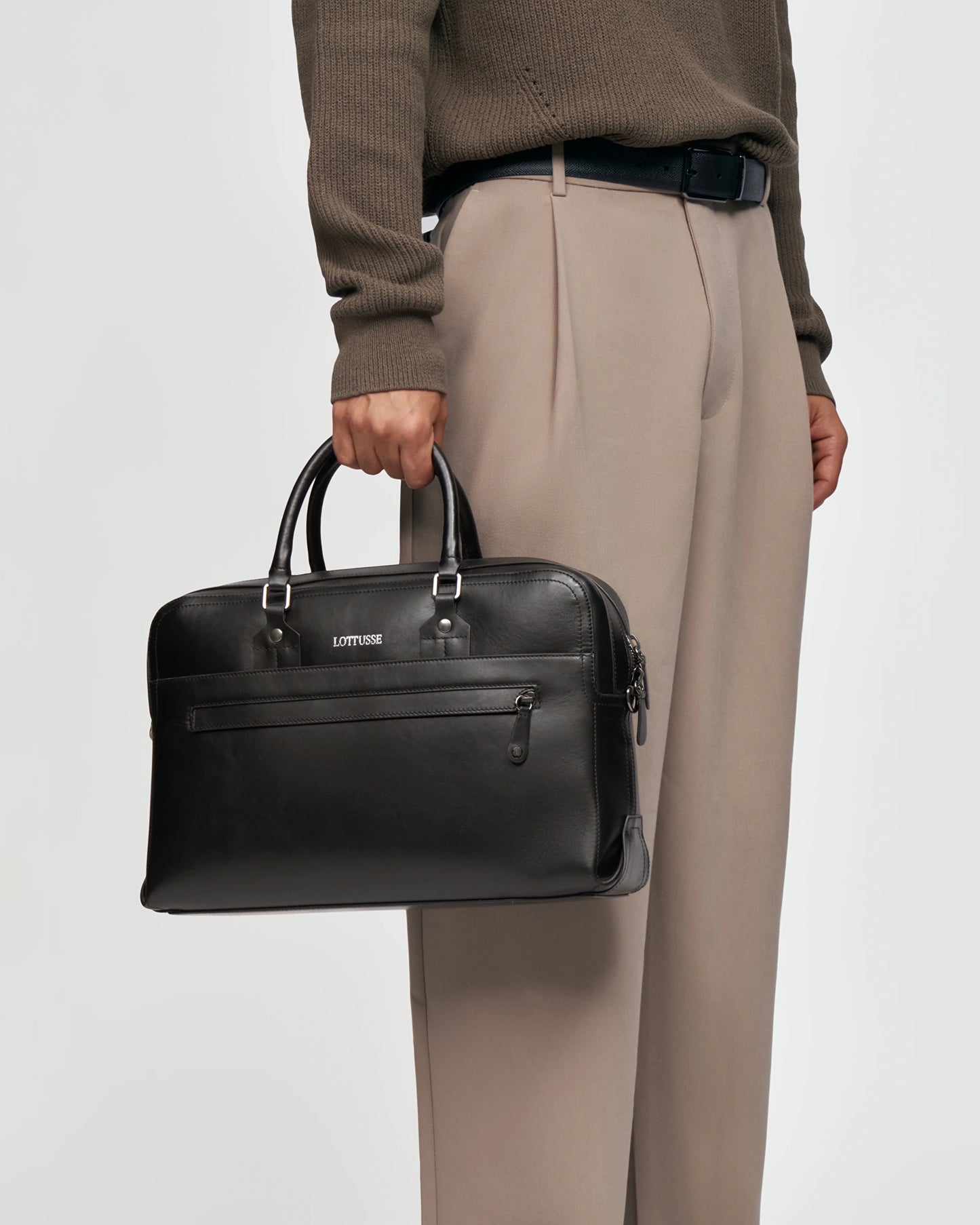 LOTTUSSE | BOLSOS | HOMBRE | BOLSO BORNE PIEL DE VACUNO NEGRO | NEGRO