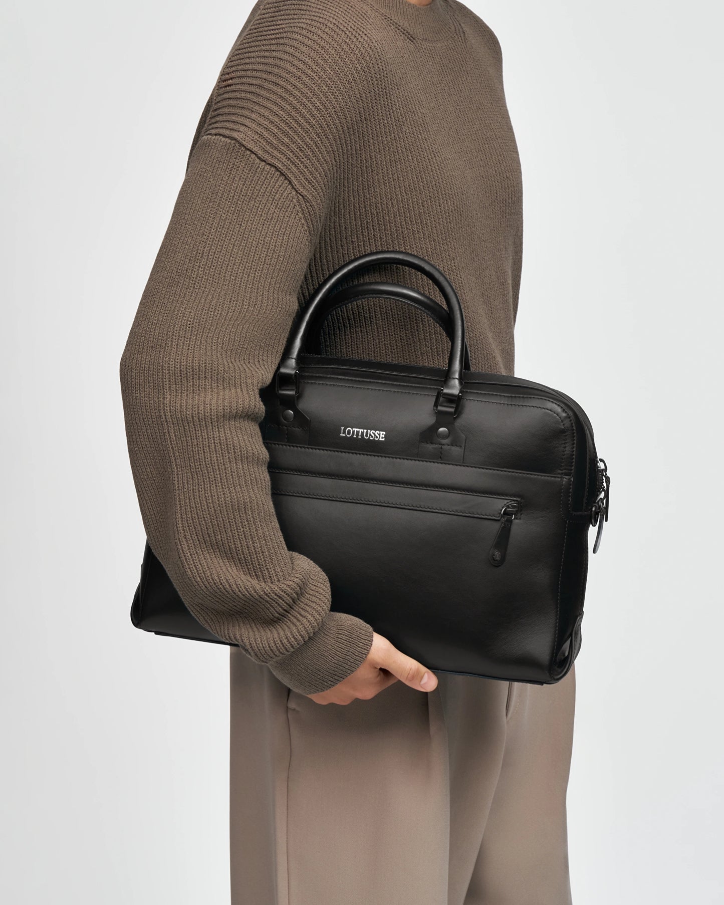 LOTTUSSE | BOLSOS | HOMBRE | BOLSO BORNE PIEL DE VACUNO NEGRO | NEGRO