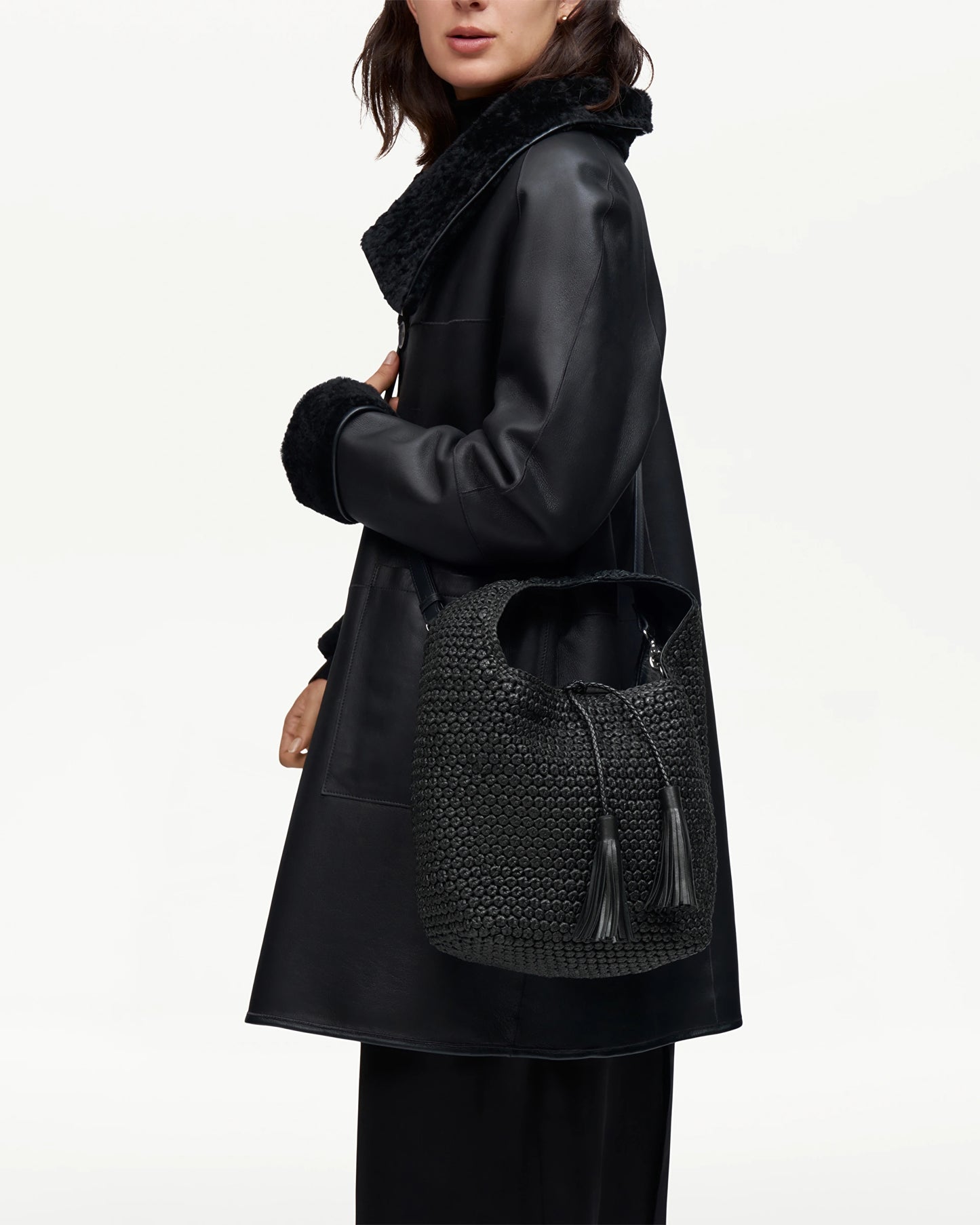 LOTTUSSE | BOLSOS | MUJER | HOBO NEGRO DE CORDERO MERINO SOFT NEGRO | NEGRO