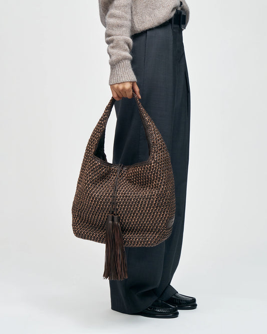 LOTTUSSE | BOLSOS | MUJER | BOLSO SACO HOBO NOODBAG PIEL DE CORDERO MOKA | MARRÓN