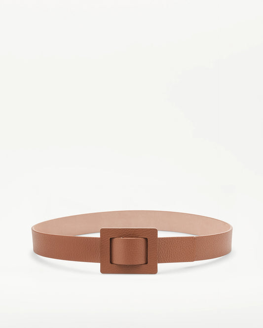 LOTTUSSE | CINTURONES | MUJER | CINTURÓN HEBILLA CUADRADA PIEL DE VACUNO MARRÓN | MARRÓN