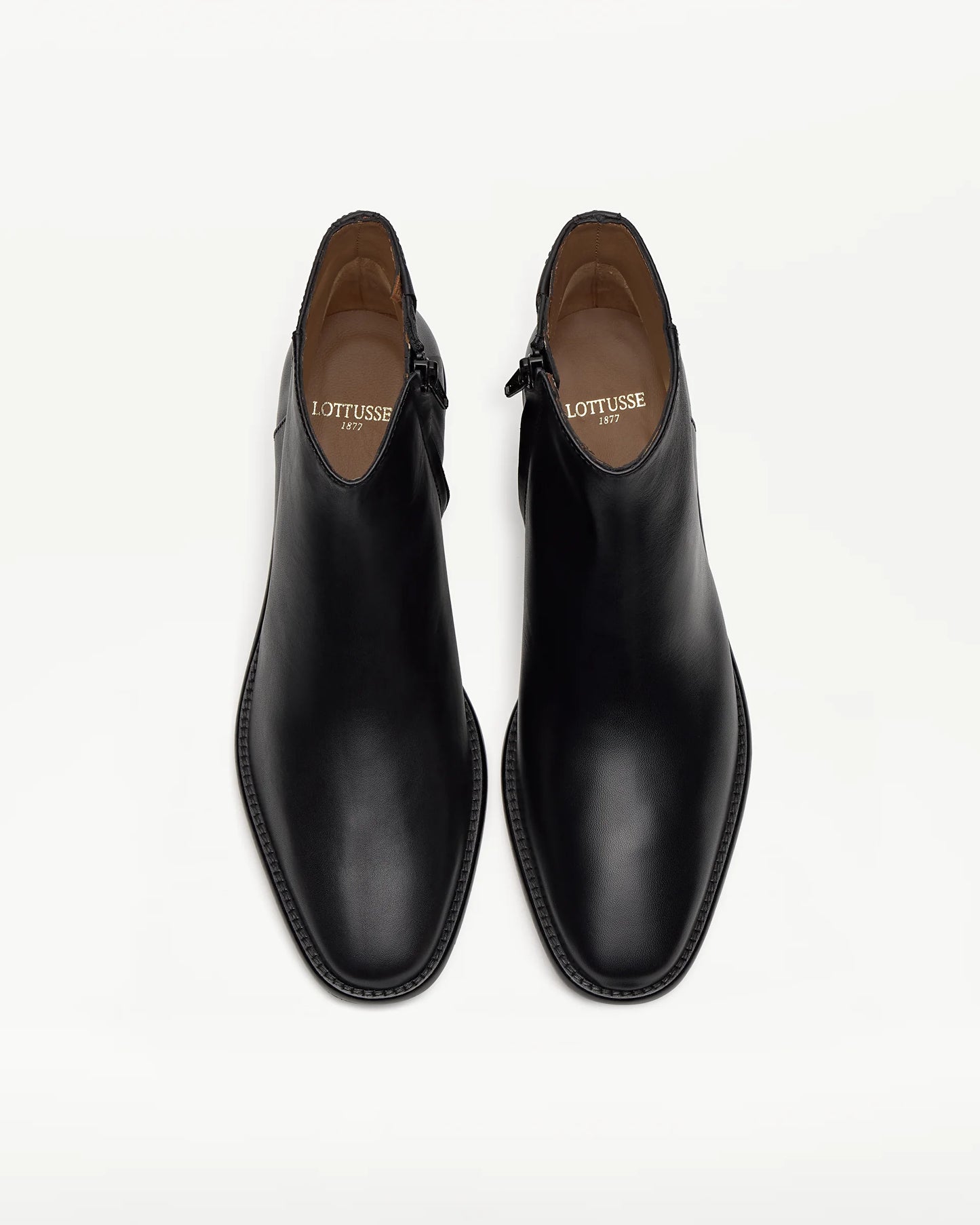 LOTTUSSE | BOTINES | MUJER | BOTINES CREMALLERA DEIA PIEL DE VACUNO NEGRO | NEGRO