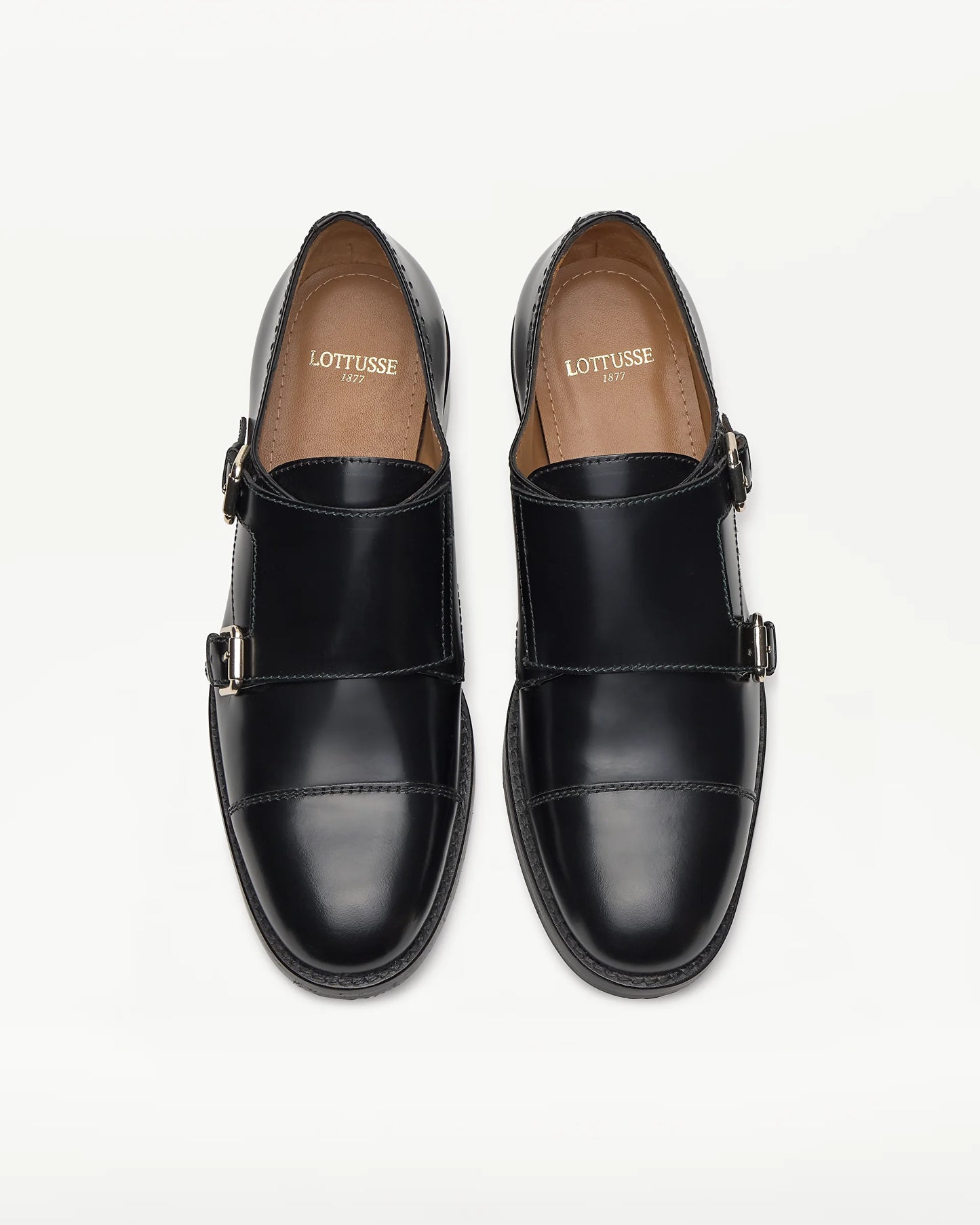 LOTTUSSE | ZAPATOS DE VESTIR | MUJER | ZAPATOS DOBLE HEBILLA PINA PIEL DE VACUNO NEGRO | NEGRO