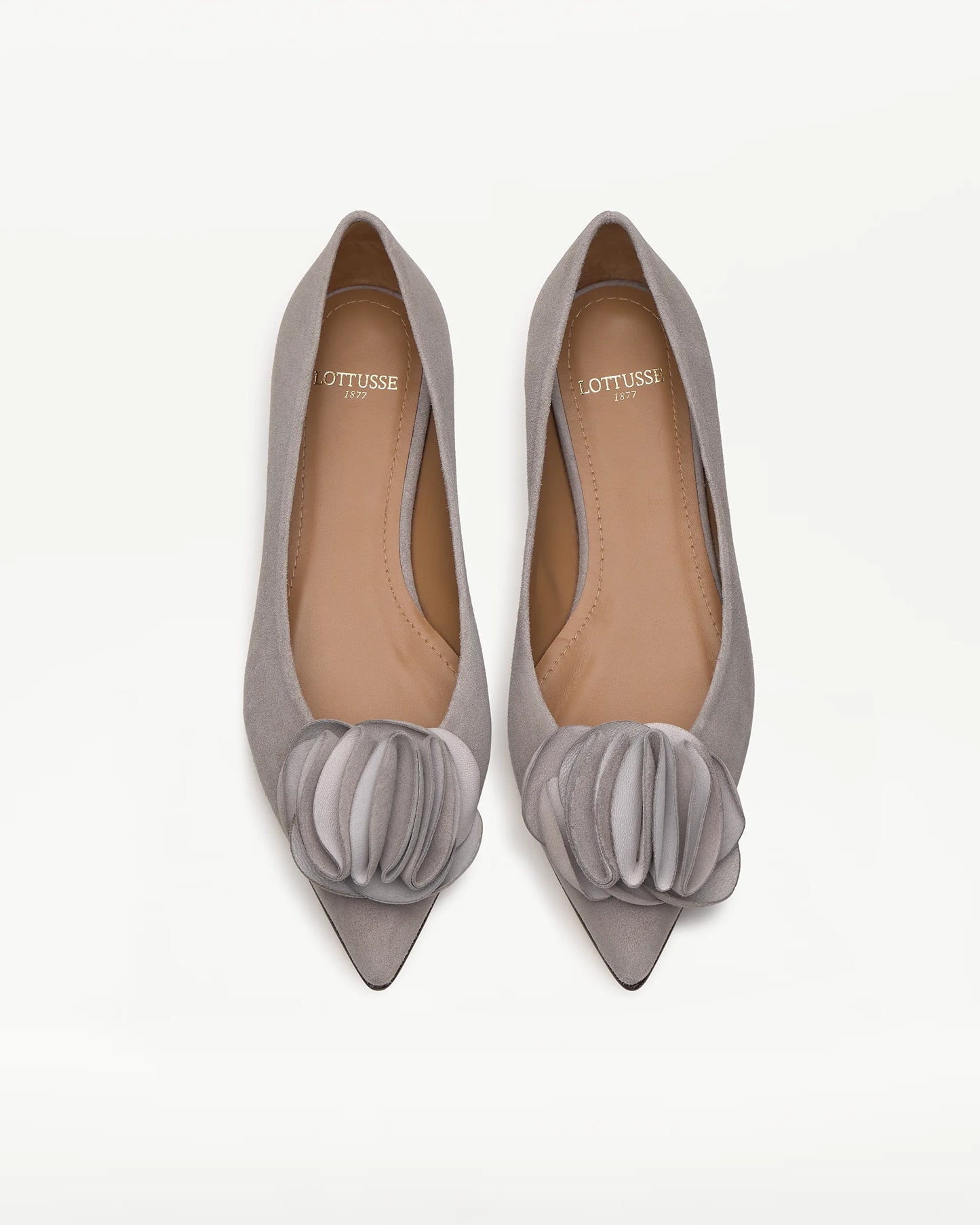 LOTTUSSE | ZAPATOS DE VESTIR | MUJER | BAILARINAS CARLA PIEL DE CORDERO GRIS | GRIS