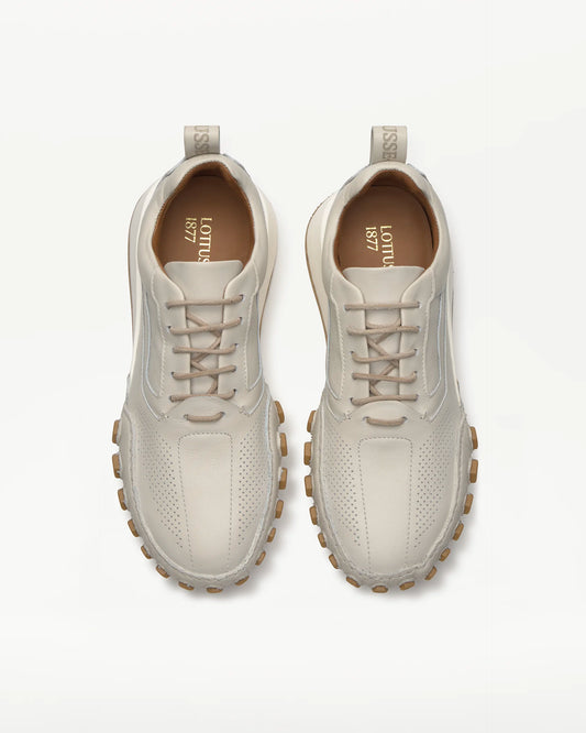 LOTTUSSE | SNEAKERS DE VESTIR | MUJER | SNEAKERS NAUTA VACUNO GRIS | BLANCO ROTO