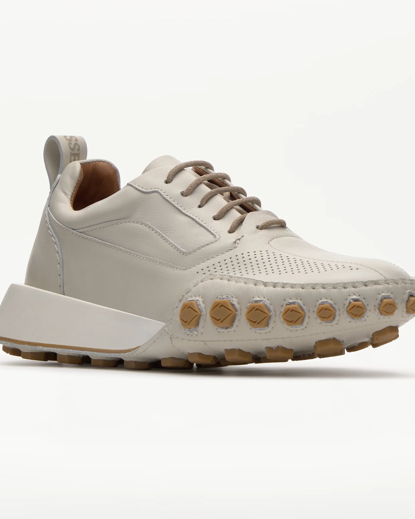 LOTTUSSE | SNEAKERS DE VESTIR | MUJER | SNEAKERS NAUTA VACUNO GRIS | BLANCO ROTO