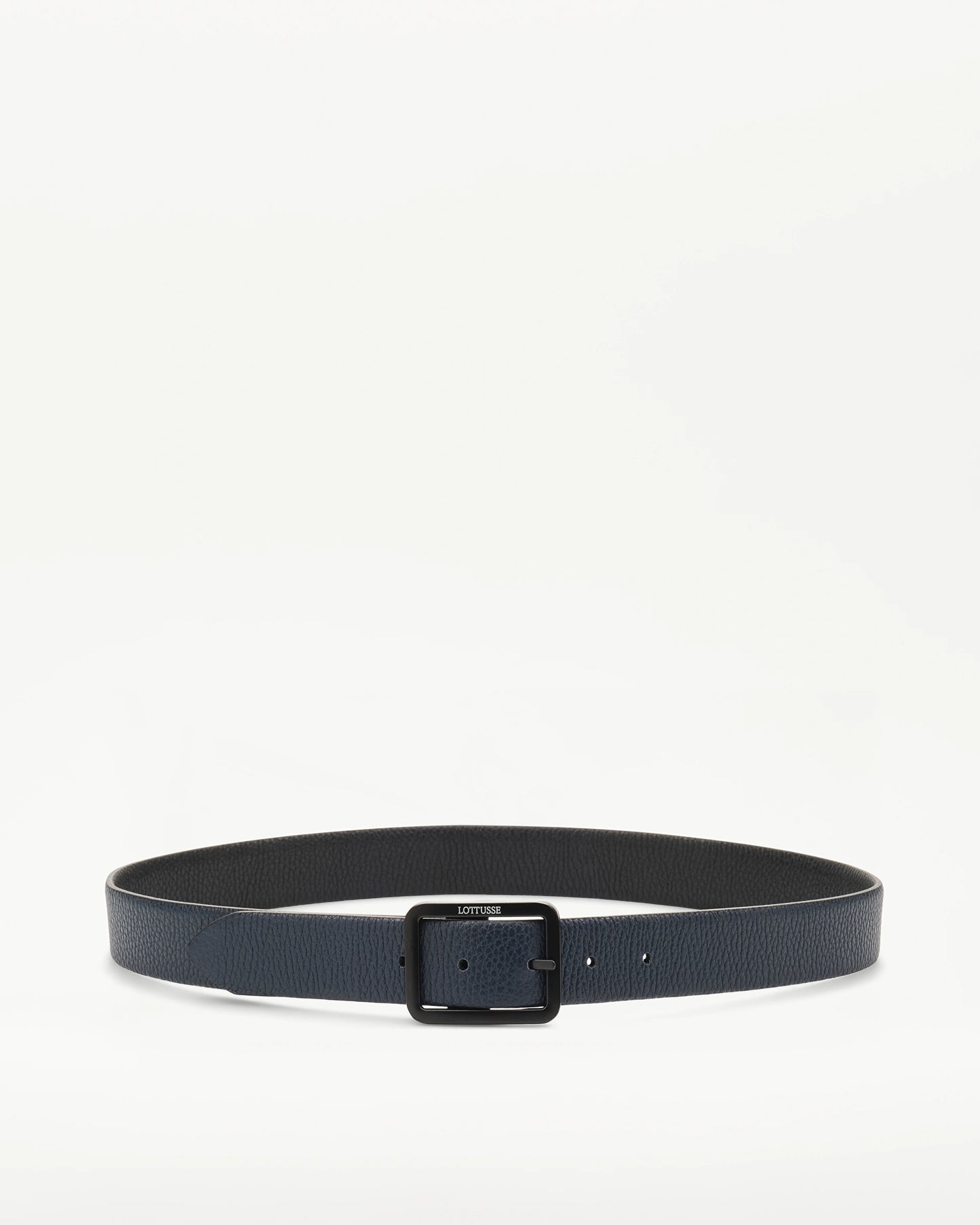 LOTTUSSE | CINTURONES | HOMBRE | CINTURÓN DE PIEL DE BECERRO MARRÓN/NEGRO AZUL MARINO | AZUL MARINO