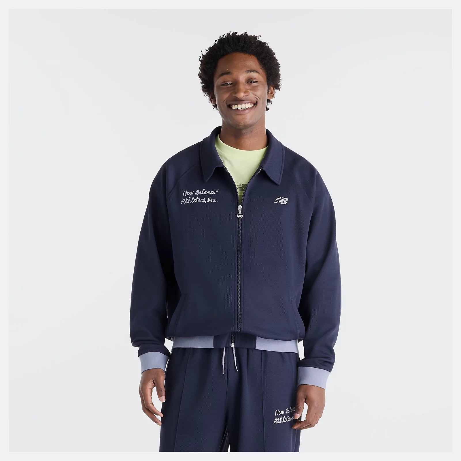 NEW BALANCE Sport Legacy Pique Jacket DARK Night: ブルー ジャケット メンズ