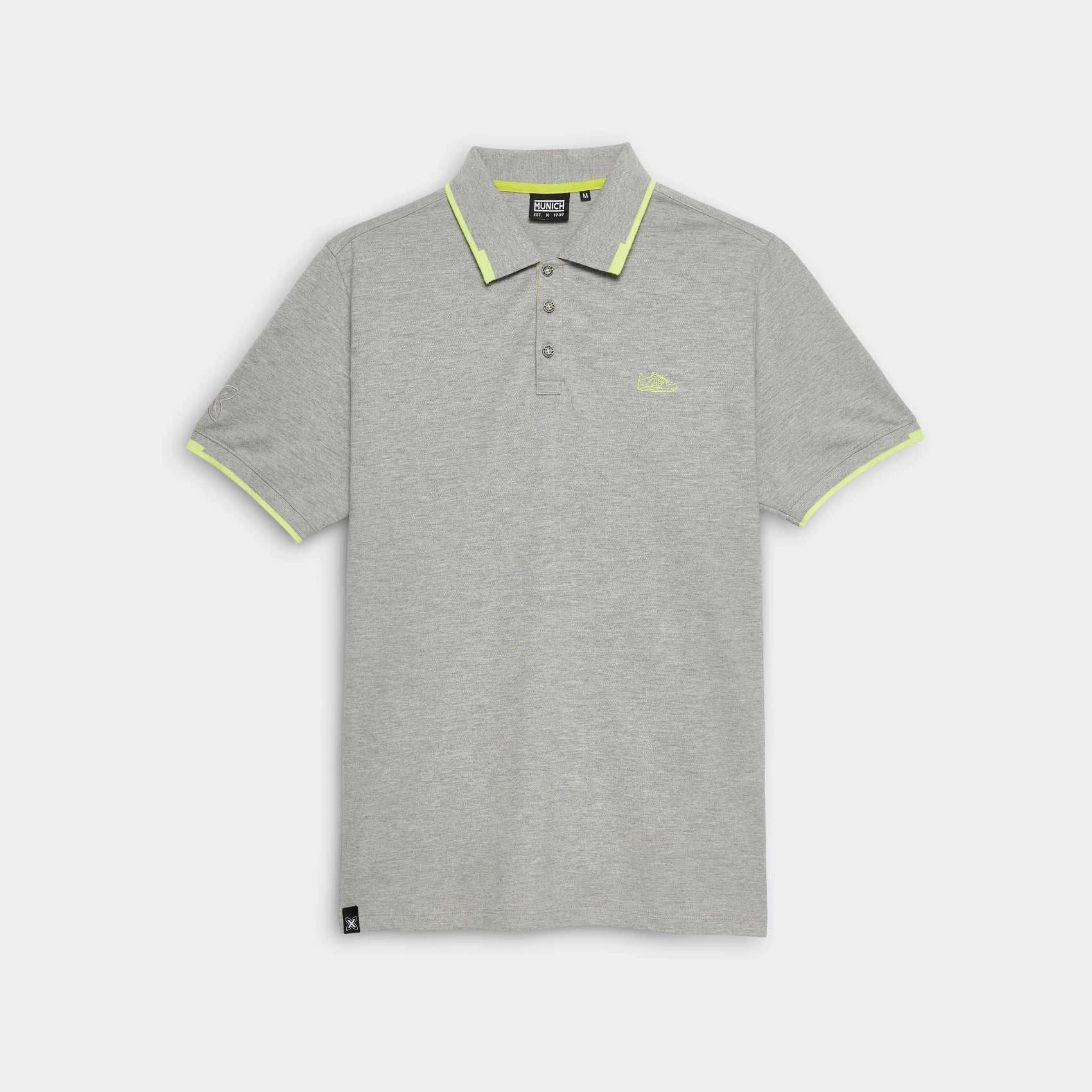 MUNICH POLO SLAM Lifestyle C/grey: grå T-shirt för herr
