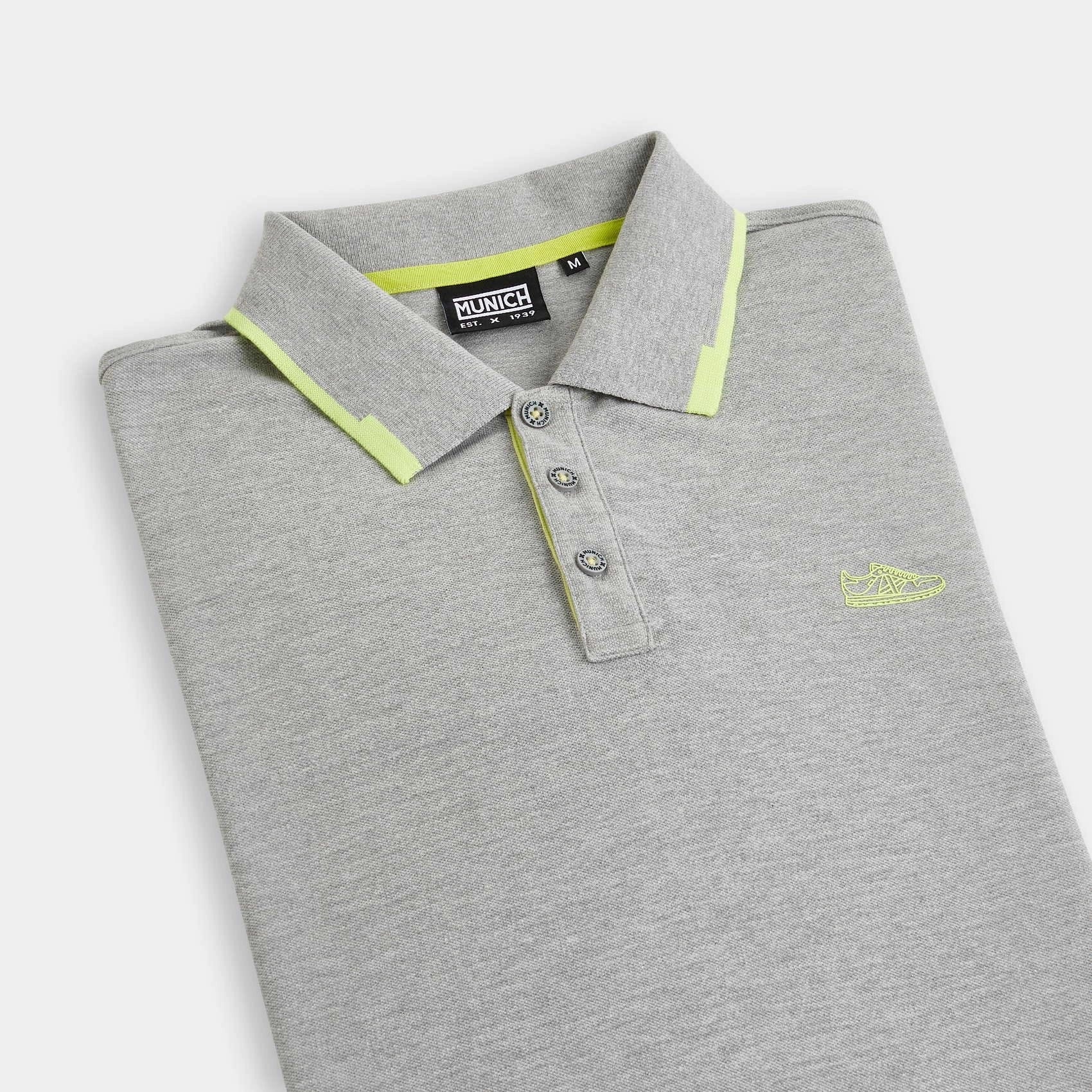 MUNICH POLO SLAM Lifestyle C/grey: grå T-shirt för herr