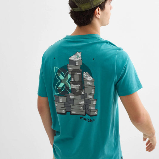 MUNICH | CAMISETAS | UNISEX | OVERSIZE T-SHIRT BOXES STREETWEAR PETROLEUM | AZUL