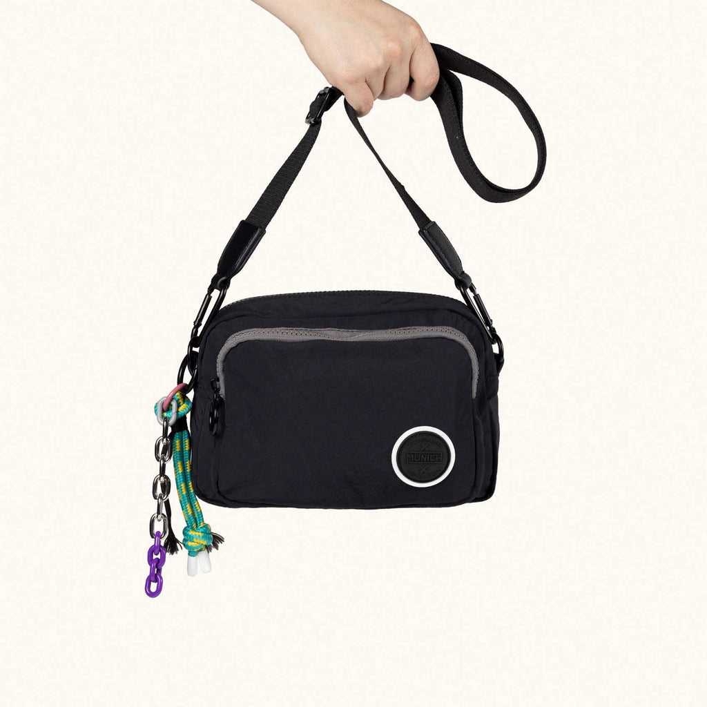 MUNICH DEEP Recycled Crossbody Camera Black: black bag for women
