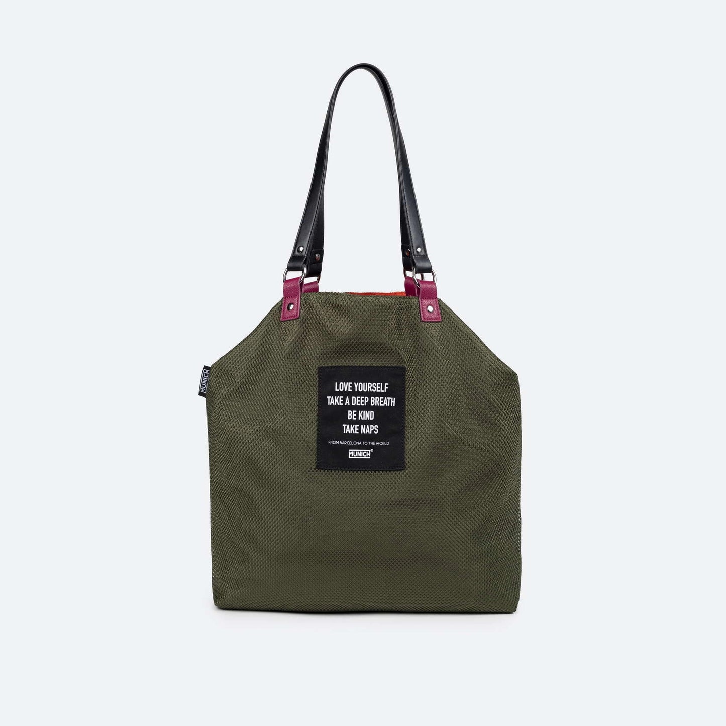 MUNICH | BOLSOS | MUJER | GOGO SPIN REVERSIBLE TOTE BAG C/KHAKI+ORANGE FLUOR