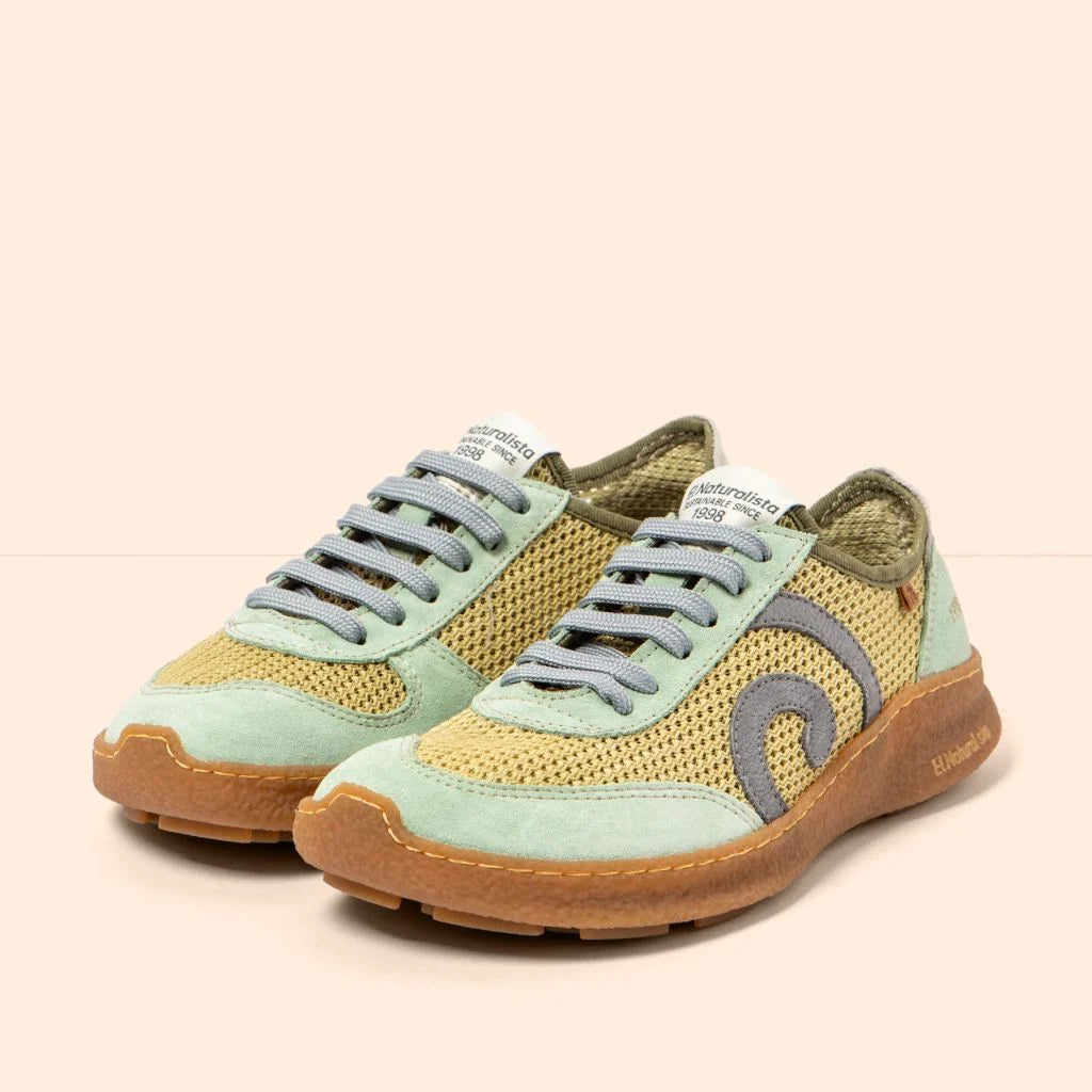 EL NATURALISTA | SNEAKERS | UNISEX | N5435C MULTI MATERIAL OLIVE/OROEL | VERDE