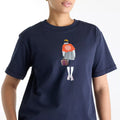NEW BALANCE Varsity Scholar Relaxed HIP T-shirt DARK Night: синій футболка для жінок