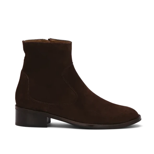 LOTTUSSE | WOMEN'S ANKLE BOOTS | PINA MOKA ZIPPER ANKLE BOOTS | BROWN