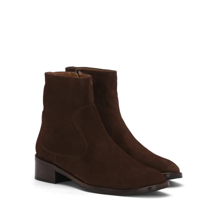 LOTTUSSE | WOMEN'S ANKLE BOOTS | PINA MOKA ZIPPER ANKLE BOOTS | BROWN