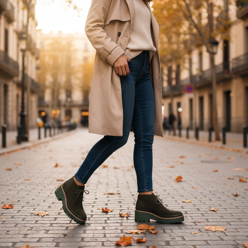 PONS QUINTANA | BOTINES | MUJER | RAQUEL VELOUR MUSGO | VERDE