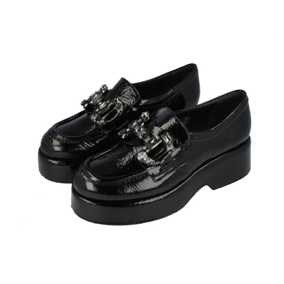 PONS QUINTANA | レディース ローファー | ブラック ナパ LC フリッパー | ブラック